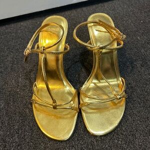 Mango gold heels so 8
